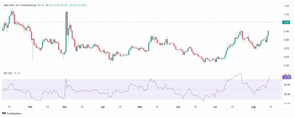 ADA with RSI indicator