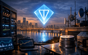 Toncoin price chart showing a recent upward move following the Catchain 2.0 network upgrade, with indicators turning slightly bullish.