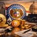 Missouri and Brazil with Bitcoin symbols, showing proposed crypto reserves.